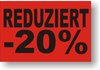 Aktionsetiketten 24x16mm "REDUZIERT -20%"