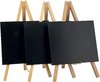 Tisch Kreidetafeln mit Staffelei aus lackiertem Holz, Buche, im 3er Set, je ca. 15x26x1,5cm gross