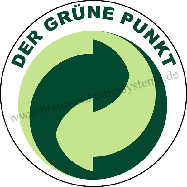 Etikett 14mm "DER GRÜNE PUNKT"